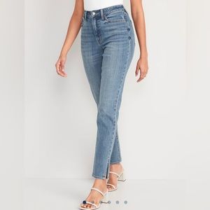 Old Navy High Rise Straight Jeans with side-slit hem